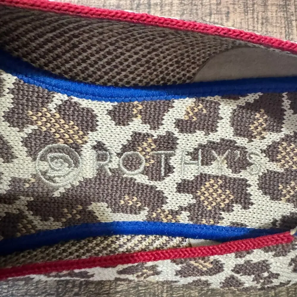 Rothy's Flats Size 10 The Loafer in Mocha Spot Leopard Slip On Mobwife Edgy